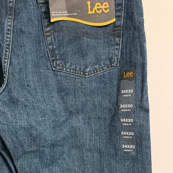Lee Men's Classic Indigo Loose Fit Jeans 34x30 - Picture 3 of 7